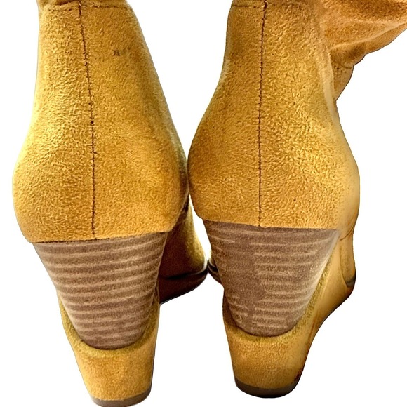 Jessica Simpson Helveta 2 Wedge Boot Tan Suede Size 6.5 Slouch Zip - Picture 11 of 12